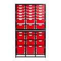 Storsystem Commercial Grade High Capacity Storage Wall Units with 54 Red High Impact Polystyrene Bins/Trays CE2091DG-21S12D3QPR